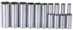 Blackhawk by Proto - 10 Piece 1/4" Drive Deep Well Socket Set - 6 Points, 4mm to 13mm Range, Metric Measurement Standard - Industrial Tool & Supply