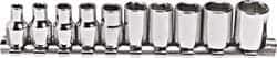 Blackhawk by Proto - 10 Piece 1/4" Drive Socket Set - 12 Points, 5mm to 13mm Range, Metric Measurement Standard - Industrial Tool & Supply
