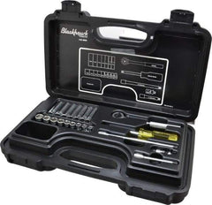 Blackhawk by Proto - 21 Piece 1/4" Drive Deep Well Socket Set - 6 Points, 5mm to 13mm Range, Metric Measurement Standard - Industrial Tool & Supply