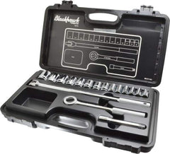 Blackhawk by Proto - 17 Piece 1/2" Drive Socket Set - 6, 12 Points, 3/8" to 1-1/4" Range, Inch Measurement Standard - Industrial Tool & Supply