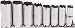 Blackhawk by Proto - 8 Piece 3/8" Drive Deep Well Socket Set - 6 Points, 10mm to 19mm Range, Metric Measurement Standard - Industrial Tool & Supply