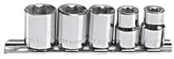 Blackhawk by Proto - 5 Piece 3/8" Drive Socket Set - 8 Points, 1/4" to 1/2" Range, Inch Measurement Standard - Industrial Tool & Supply