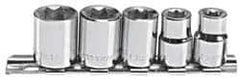 Blackhawk by Proto - 5 Piece 3/8" Drive Socket Set - 8 Points, 1/4" to 1/2" Range, Inch Measurement Standard - Industrial Tool & Supply