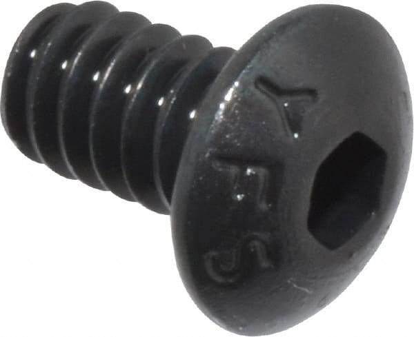 Value Collection - #6-32 UNC Hex Socket Drive, Button Screw - Alloy Steel, Black Oxide Finish, Fully Threaded, 1/4" Length Under Head - Industrial Tool & Supply