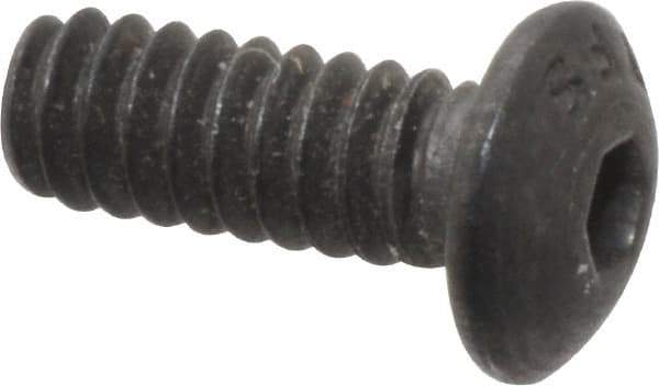 Value Collection - #6-32 UNC Hex Socket Drive, Button Screw - Alloy Steel, Black Oxide Finish, Fully Threaded, 3/8" Length Under Head - Industrial Tool & Supply