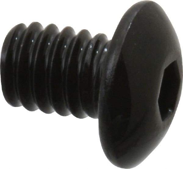 Value Collection - #8-32 UNC Hex Socket Drive, Button Screw - Alloy Steel, Black Oxide Finish, Fully Threaded, 1/4" Length Under Head - Industrial Tool & Supply