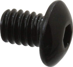 Value Collection - #8-32 UNC Hex Socket Drive, Button Screw - Alloy Steel, Black Oxide Finish, Fully Threaded, 1/4" Length Under Head - Industrial Tool & Supply