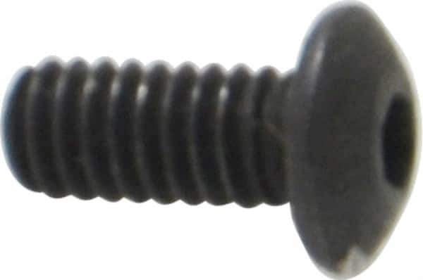 Value Collection - #8-32 UNC Hex Socket Drive, Button Screw - Alloy Steel, Black Oxide Finish, Fully Threaded, 3/8" Length Under Head - Industrial Tool & Supply