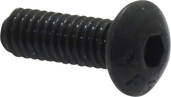 Value Collection - #8-32 UNC Hex Socket Drive, Button Screw - Alloy Steel, Black Oxide Finish, Fully Threaded, 1/2" Length Under Head - Industrial Tool & Supply