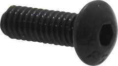 Value Collection - #8-32 UNC Hex Socket Drive, Button Screw - Alloy Steel, Black Oxide Finish, Fully Threaded, 1/2" Length Under Head - Industrial Tool & Supply
