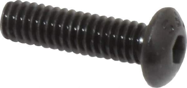 Value Collection - #8-32 UNC Hex Socket Drive, Button Screw - Alloy Steel, Black Oxide Finish, Fully Threaded, 5/8" Length Under Head - Industrial Tool & Supply