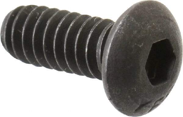 Value Collection - #10-24 UNC Hex Socket Drive, Button Screw - Alloy Steel, Black Oxide Finish, Fully Threaded, 1/2" Length Under Head - Industrial Tool & Supply