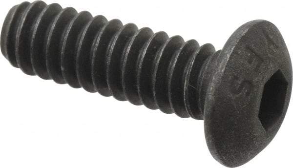 Value Collection - #10-24 UNC Hex Socket Drive, Button Screw - Alloy Steel, Black Oxide Finish, Fully Threaded, 5/8" Length Under Head - Industrial Tool & Supply
