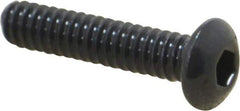 Value Collection - #10-24 UNC Hex Socket Drive, Button Screw - Alloy Steel, Black Oxide Finish, Fully Threaded, 7/8" Length Under Head - Industrial Tool & Supply