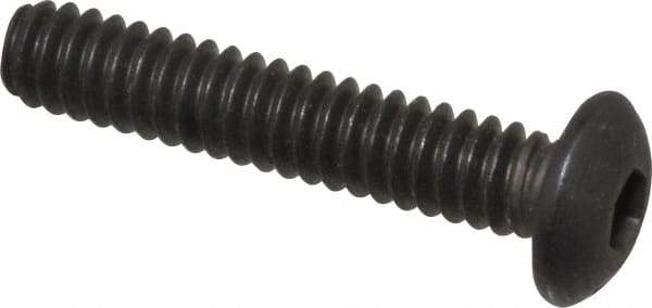 Value Collection - #10-24 UNC Hex Socket Drive, Button Screw - Alloy Steel, Black Oxide Finish, Fully Threaded, 1" Length Under Head - Industrial Tool & Supply