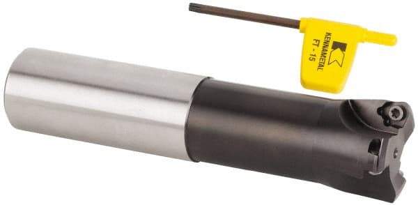 Kennametal - 1-1/2" Cut Diam, 0.06" Max Depth, 1-1/4" Shank Diam, Cylindrical Shank Indexable High-Feed Helical End Mill - Screw Holding Method, WP..06X4.. Insert, KF Toolholder, Through Coolant - Industrial Tool & Supply