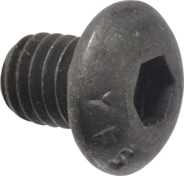 Value Collection - #10-32 UNF Hex Socket Drive, Button Screw - Alloy Steel, Black Oxide Finish, Fully Threaded, 1/4" Length Under Head - Industrial Tool & Supply