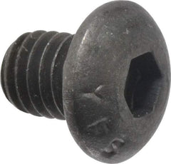 Value Collection - #10-32 UNF Hex Socket Drive, Button Screw - Alloy Steel, Black Oxide Finish, Fully Threaded, 1/4" Length Under Head - Industrial Tool & Supply
