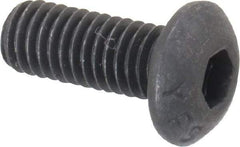 Value Collection - #10-32 UNF Hex Socket Drive, Button Screw - Alloy Steel, Black Oxide Finish, Fully Threaded, 1/2" Length Under Head - Industrial Tool & Supply