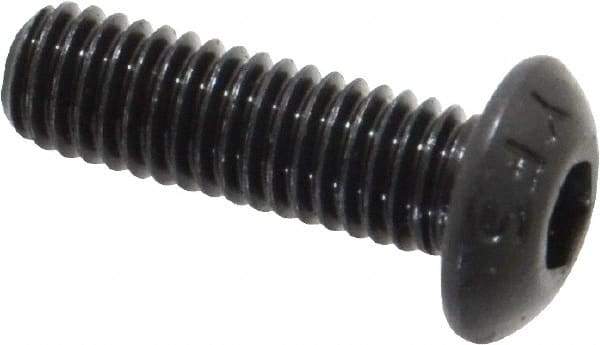 Value Collection - #10-32 UNF Hex Socket Drive, Button Screw - Alloy Steel, Black Oxide Finish, Fully Threaded, 5/8" Length Under Head - Industrial Tool & Supply