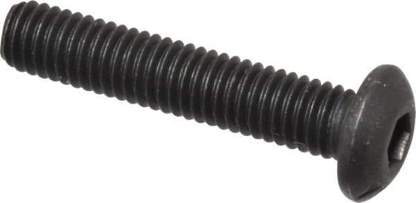 Value Collection - #10-32 UNF Hex Socket Drive, Button Screw - Alloy Steel, Black Oxide Finish, Fully Threaded, 1" Length Under Head - Industrial Tool & Supply