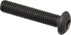 Value Collection - #10-32 UNF Hex Socket Drive, Button Screw - Alloy Steel, Black Oxide Finish, Fully Threaded, 1" Length Under Head - Industrial Tool & Supply