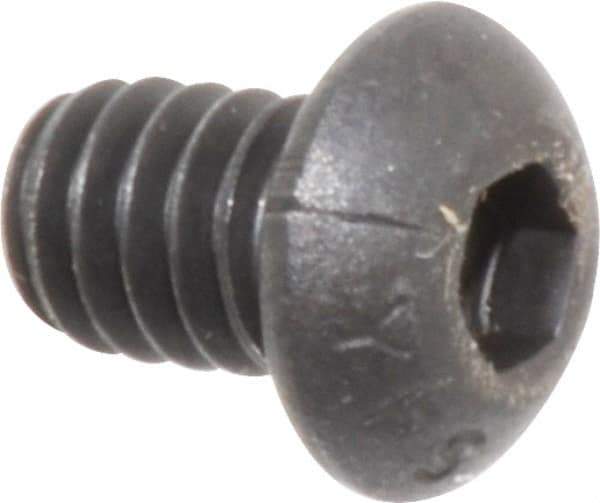 Value Collection - 1/4-20 UNC Hex Socket Drive, Button Screw - Alloy Steel, Black Oxide Finish, Fully Threaded, 3/8" Length Under Head - Industrial Tool & Supply