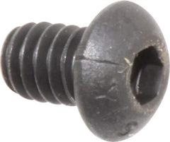 Value Collection - 1/4-20 UNC Hex Socket Drive, Button Screw - Alloy Steel, Black Oxide Finish, Fully Threaded, 3/8" Length Under Head - Industrial Tool & Supply