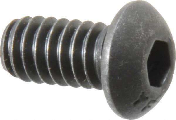 Value Collection - 1/4-20 UNC Hex Socket Drive, Button Screw - Alloy Steel, Black Oxide Finish, Fully Threaded, 1/2" Length Under Head - Industrial Tool & Supply