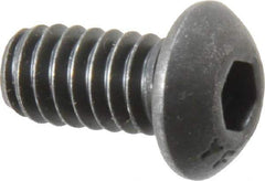 Value Collection - 1/4-20 UNC Hex Socket Drive, Button Screw - Alloy Steel, Black Oxide Finish, Fully Threaded, 1/2" Length Under Head - Industrial Tool & Supply