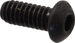 Value Collection - 1/4-20 UNC Hex Socket Drive, Button Screw - Alloy Steel, Black Oxide Finish, Fully Threaded, 5/8" Length Under Head - Industrial Tool & Supply