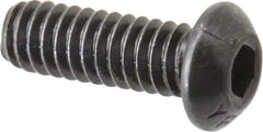 Value Collection - 1/4-20 UNC Hex Socket Drive, Button Screw - Alloy Steel, Black Oxide Finish, Fully Threaded, 3/4" Length Under Head - Industrial Tool & Supply