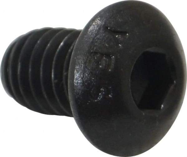 Value Collection - 5/16-18 UNC Hex Socket Drive, Button Screw - Alloy Steel, Black Oxide Finish, Fully Threaded, 1/2" Length Under Head - Industrial Tool & Supply