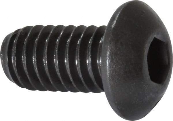 Value Collection - 5/16-18 UNC Hex Socket Drive, Button Screw - Alloy Steel, Black Oxide Finish, Fully Threaded, 5/8" Length Under Head - Industrial Tool & Supply