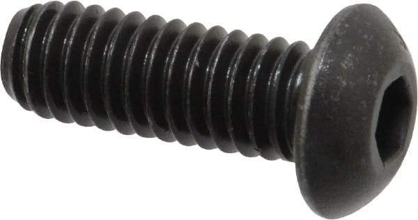 Value Collection - 5/16-18 UNC Hex Socket Drive, Button Screw - Alloy Steel, Black Oxide Finish, Fully Threaded, 7/8" Length Under Head - Industrial Tool & Supply