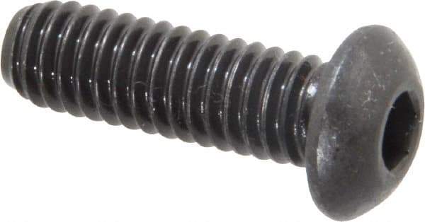Value Collection - 5/16-18 UNC Hex Socket Drive, Button Screw - Alloy Steel, Black Oxide Finish, Fully Threaded, 1" Length Under Head - Industrial Tool & Supply