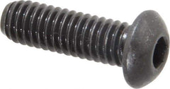 Value Collection - 5/16-18 UNC Hex Socket Drive, Button Screw - Alloy Steel, Black Oxide Finish, Fully Threaded, 1" Length Under Head - Industrial Tool & Supply