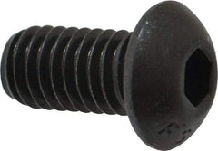 Value Collection - 3/8-16 UNC Hex Socket Drive, Button Screw - Alloy Steel, Black Oxide Finish, Fully Threaded, 3/4" Length Under Head - Industrial Tool & Supply