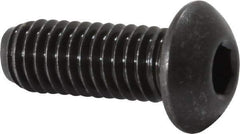 Value Collection - 3/8-16 UNC Hex Socket Drive, Button Screw - Alloy Steel, Black Oxide Finish, Fully Threaded, 1" Length Under Head - Industrial Tool & Supply