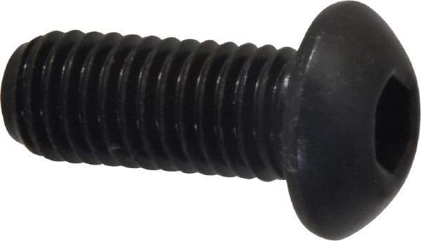 Value Collection - 1/2-13 UNC Hex Socket Drive, Button Screw - Alloy Steel, Black Oxide Finish, Fully Threaded, 1-1/4" Length Under Head - Industrial Tool & Supply