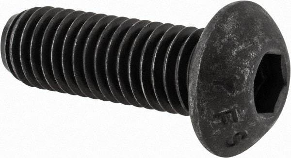 Value Collection - 1/2-13 UNC Hex Socket Drive, Button Screw - Alloy Steel, Black Oxide Finish, Fully Threaded, 1-1/2" Length Under Head - Industrial Tool & Supply