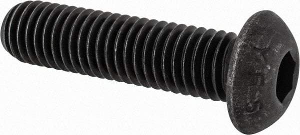 Value Collection - 1/2-13 UNC Hex Socket Drive, Button Screw - Alloy Steel, Black Oxide Finish, Fully Threaded, 2" Length Under Head - Industrial Tool & Supply