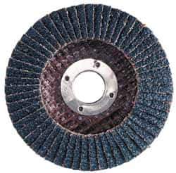 Merit Abrasives - 60 Grit, 7" Disc Diam, 7/8" Center Hole, Type 29 Zirconia Alumina Flap Disc - 8,600 Max RPM, Fiberglass Backing, Arbor Attaching System, Coated - Industrial Tool & Supply