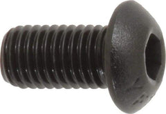 Value Collection - 1/4-28 UNF Hex Socket Drive, Button Screw - Alloy Steel, Black Oxide Finish, Fully Threaded, 1/2" Length Under Head - Industrial Tool & Supply