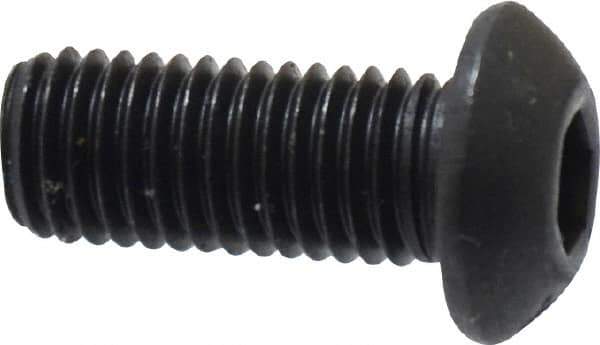 Value Collection - 1/4-28 UNF Hex Socket Drive, Button Screw - Alloy Steel, Black Oxide Finish, Fully Threaded, 5/8" Length Under Head - Industrial Tool & Supply