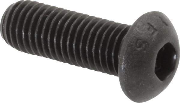 Value Collection - 1/4-28 UNF Hex Socket Drive, Button Screw - Alloy Steel, Black Oxide Finish, Fully Threaded, 3/4" Length Under Head - Industrial Tool & Supply
