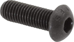 Value Collection - 1/4-28 UNF Hex Socket Drive, Button Screw - Alloy Steel, Black Oxide Finish, Fully Threaded, 3/4" Length Under Head - Industrial Tool & Supply