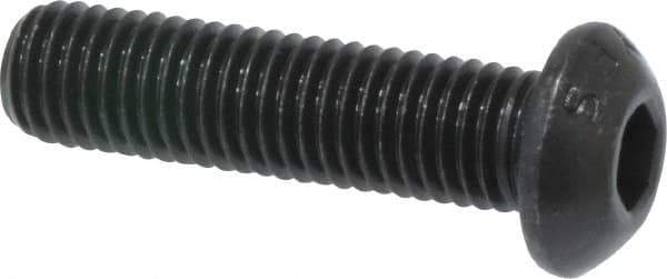 Value Collection - 1/4-28 UNF Hex Socket Drive, Button Screw - Alloy Steel, Black Oxide Finish, Fully Threaded, 1" Length Under Head - Industrial Tool & Supply