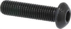 Value Collection - 1/4-28 UNF Hex Socket Drive, Button Screw - Alloy Steel, Black Oxide Finish, Fully Threaded, 1" Length Under Head - Industrial Tool & Supply
