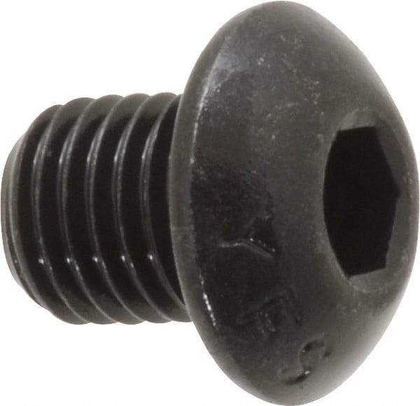 Value Collection - 5/16-24 UNF Hex Socket Drive, Button Screw - Alloy Steel, Black Oxide Finish, Fully Threaded, 3/8" Length Under Head - Industrial Tool & Supply